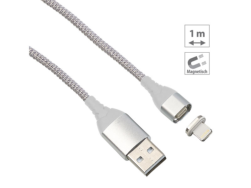 Callstel USB-Kabel mit magnetischem Lightning-/Micro-USB-/Typ-C