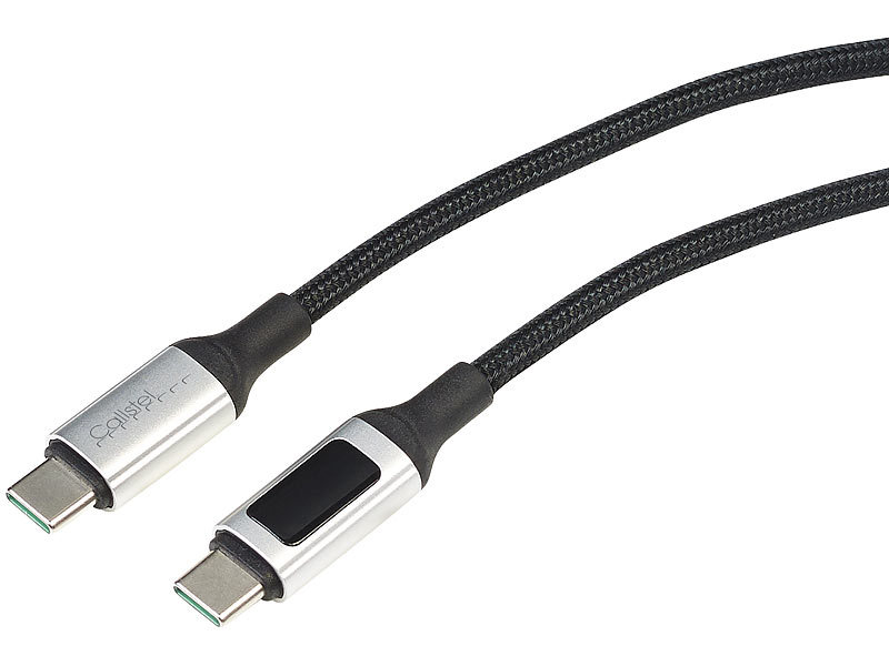 Callstel 100-W-PD-USB-C-Daten & Ladekabel mit digitaler Anzeige, 20V, 5A,  1,2m