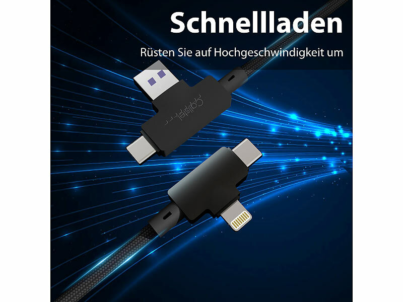 ; Multi-USB-Kabel für USB A und C, Micro-USB und 8-PIN Multi-USB-Kabel für USB A und C, Micro-USB und 8-PIN Multi-USB-Kabel für USB A und C, Micro-USB und 8-PIN 