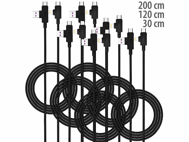 ; Multi-USB-Kabel für USB A und C, Micro-USB und 8-PIN Multi-USB-Kabel für USB A und C, Micro-USB und 8-PIN Multi-USB-Kabel für USB A und C, Micro-USB und 8-PIN 