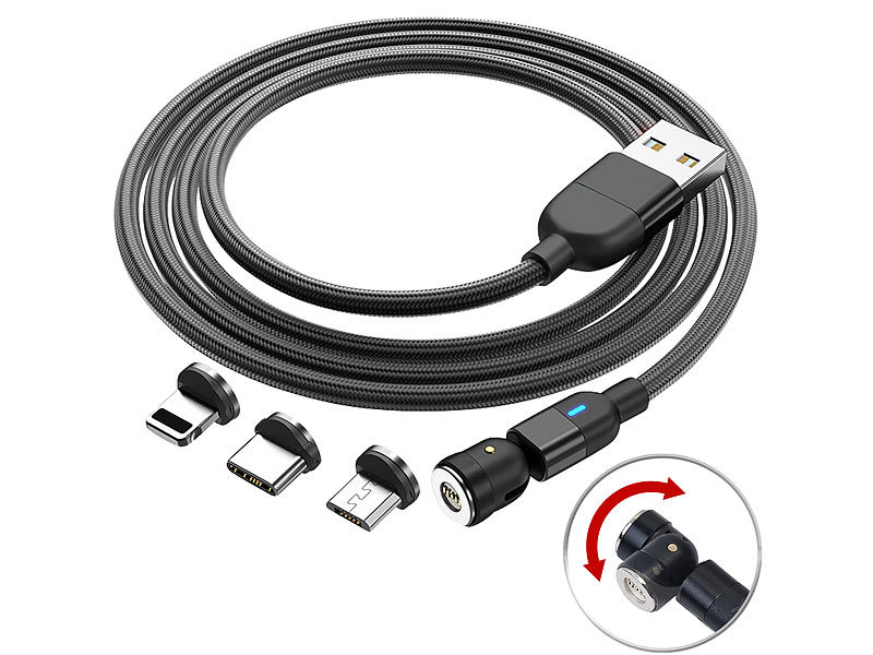 Callstel Magnetstecker Handy: Magnetischer Micro-USB-Adapter für