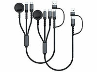 Callstel iPhones Ladekabel USB-C, Apple Watch Ladegeräte USB C; Multi-USB-Kabel für USB A und C, Micro-USB und 8-PIN Multi-USB-Kabel für USB A und C, Micro-USB und 8-PIN Multi-USB-Kabel für USB A und C, Micro-USB und 8-PIN 