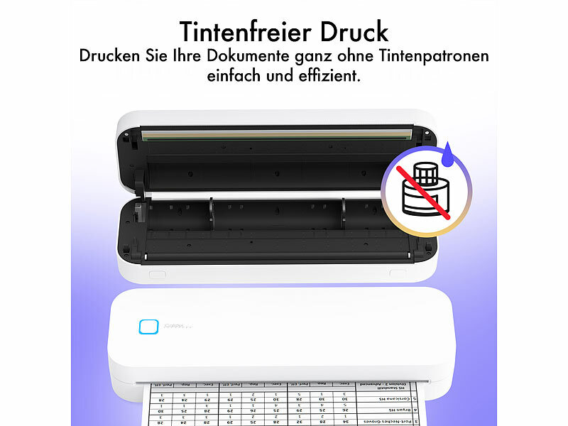 ; Mobiler Akku-Thermodrucker für Android und iOS, Selbstklebende Thermorollen, BPA-frei Mobiler Akku-Thermodrucker für Android und iOS, Selbstklebende Thermorollen, BPA-frei Mobiler Akku-Thermodrucker für Android und iOS, Selbstklebende Thermorollen, BPA-frei 