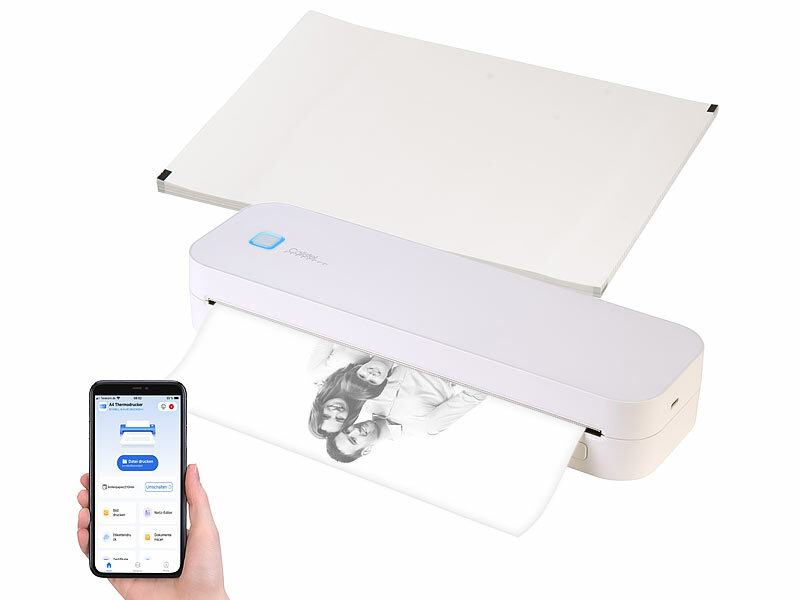 ; Mobiler Akku-Thermodrucker für Android und iOS, Selbstklebende Thermorollen, BPA-frei Mobiler Akku-Thermodrucker für Android und iOS, Selbstklebende Thermorollen, BPA-frei Mobiler Akku-Thermodrucker für Android und iOS, Selbstklebende Thermorollen, BPA-frei 